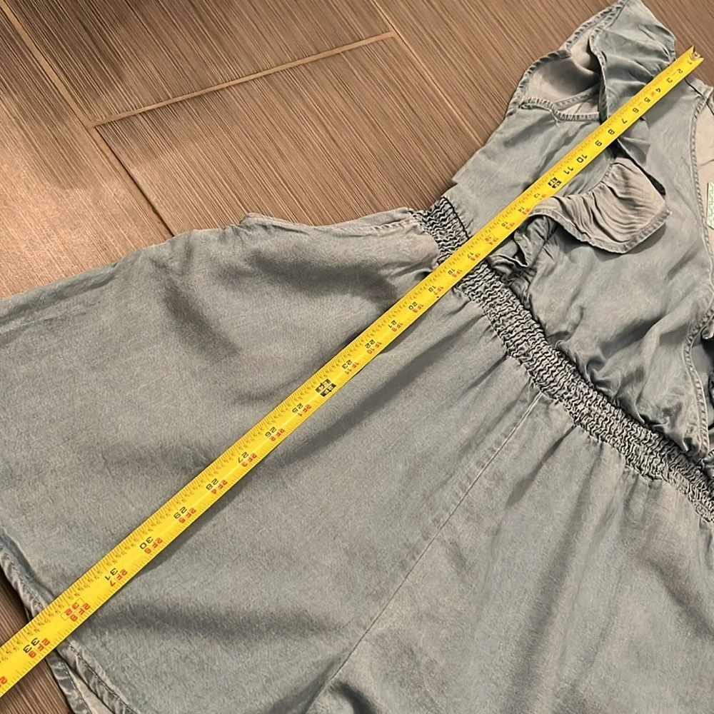 NWT Hayden Women’s‎ Denim Romper Sz Large Ruffles Surplice Top Elastic Waist